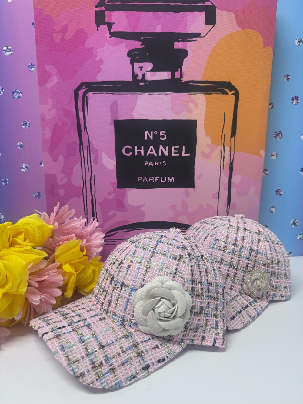 🌺OOAK TWEED CAMELLIA FLOWER HAT